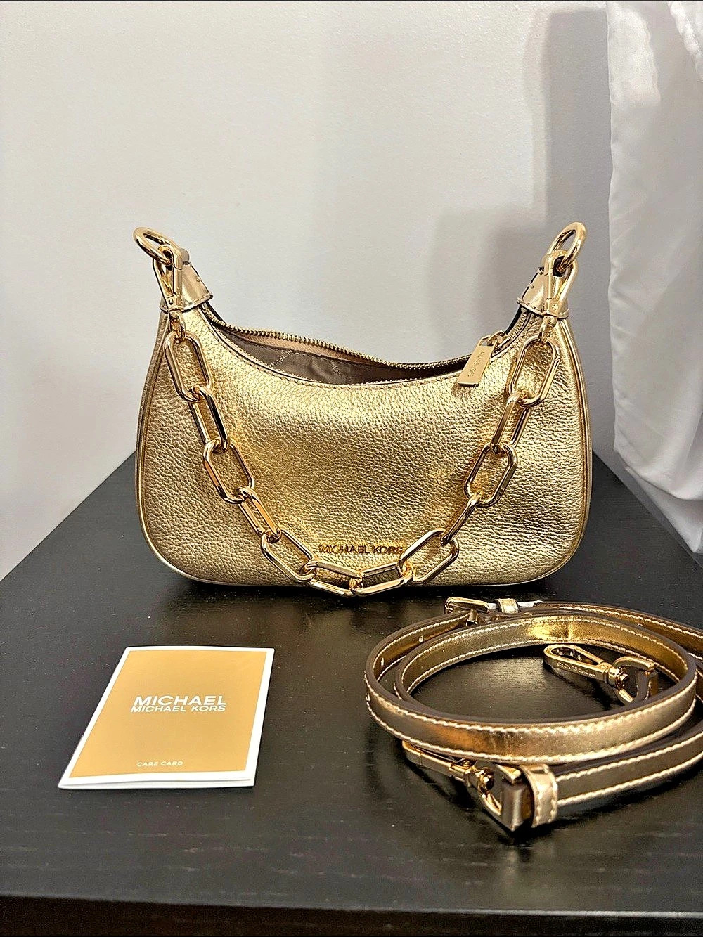 Michael Kors Metallic Leather Convertible Crossbody